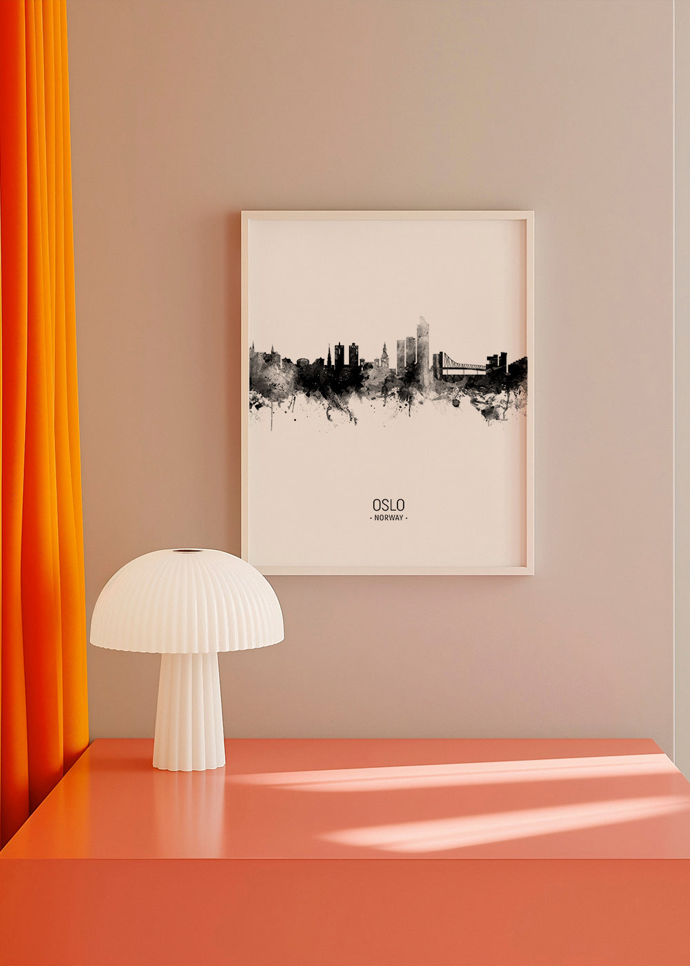 Oslo Skyline blanco y negro