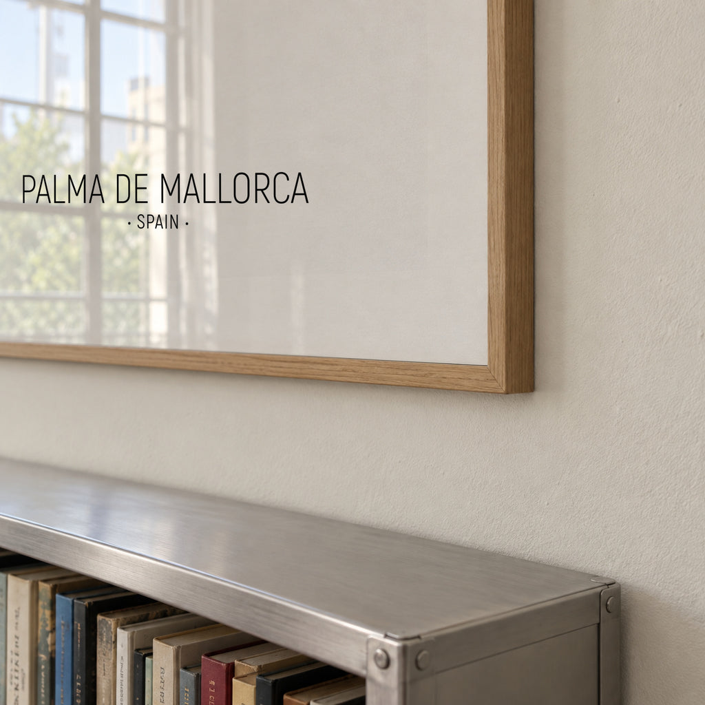 Palma de Mallorca Skyline blanco y negro - Framed poster detail