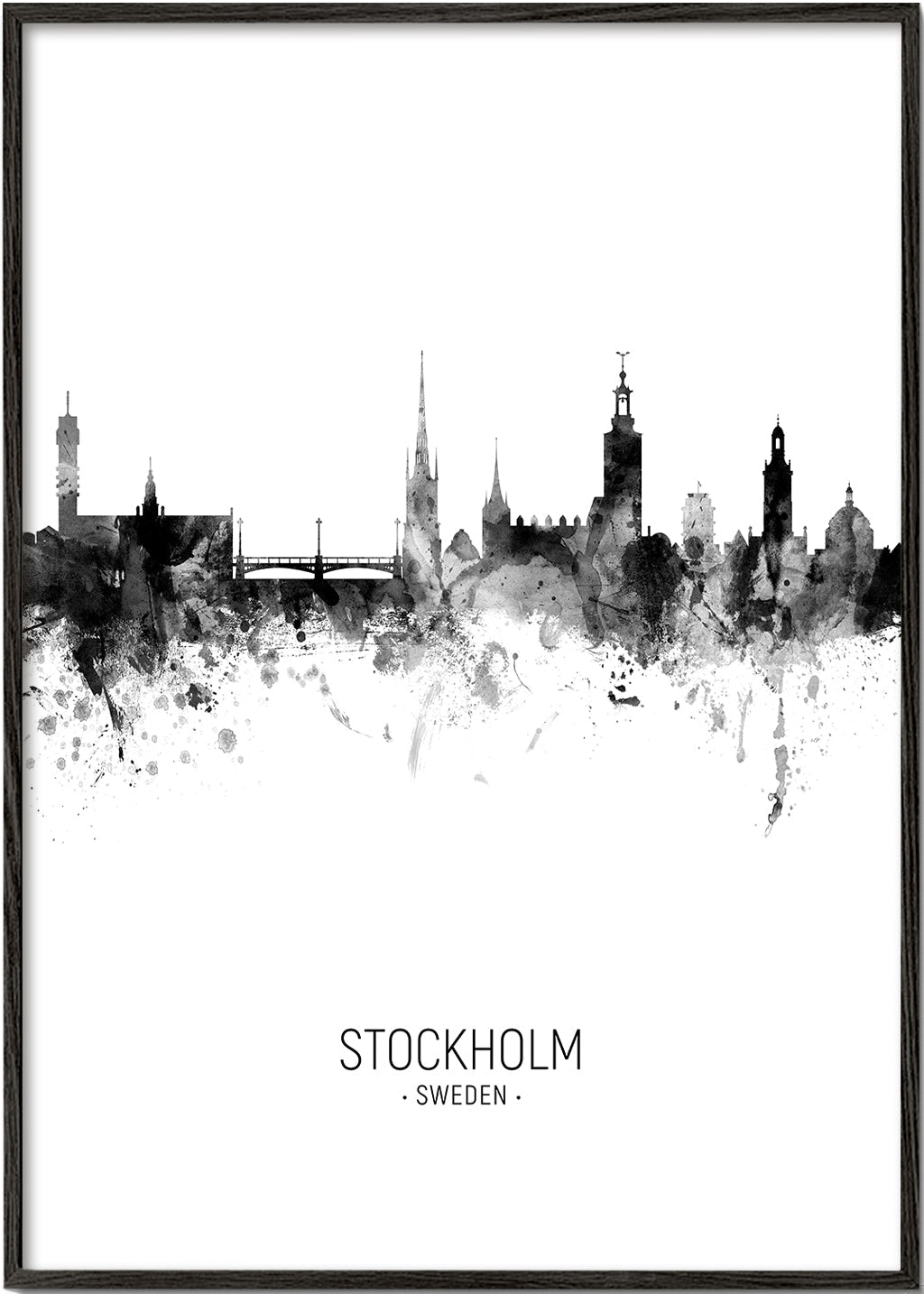Stockholm Skyline blanco y negro