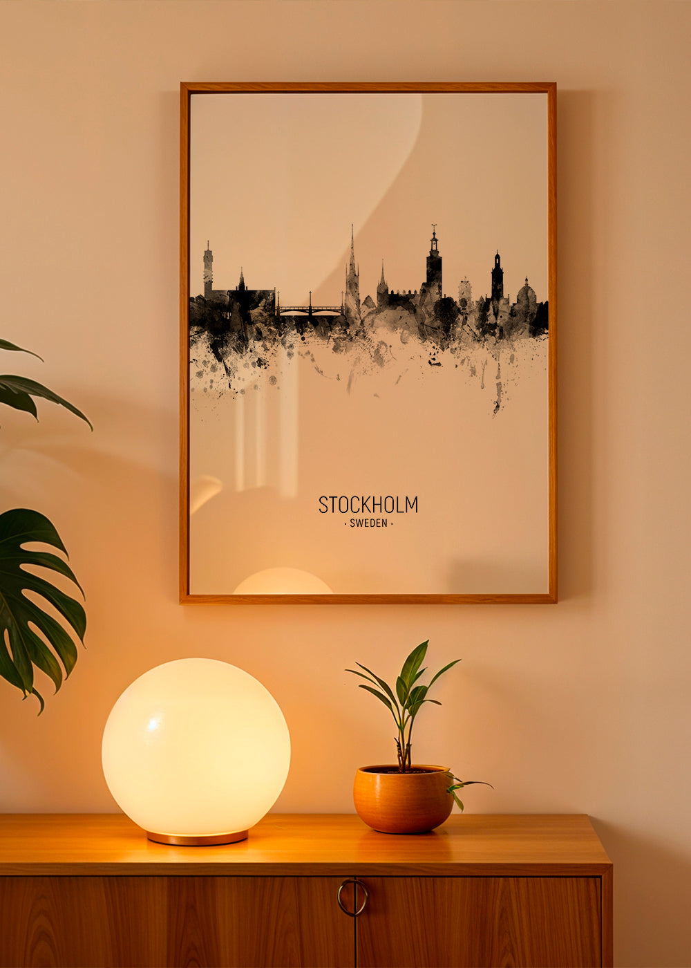 Stockholm Skyline blanco y negro