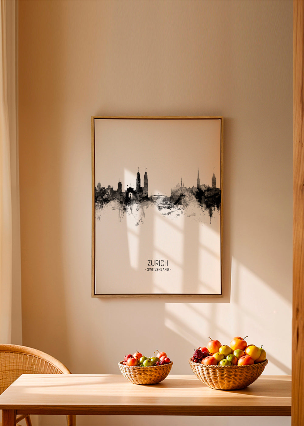 Zurich Skyline blanco y negro