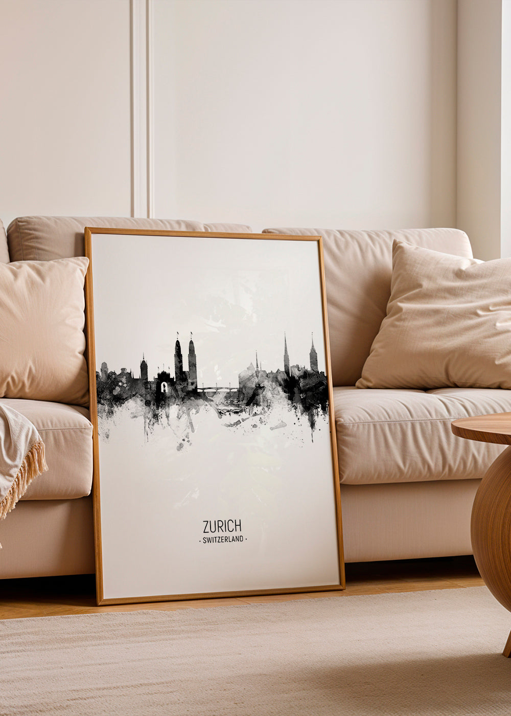 Zurich Skyline blanco y negro
