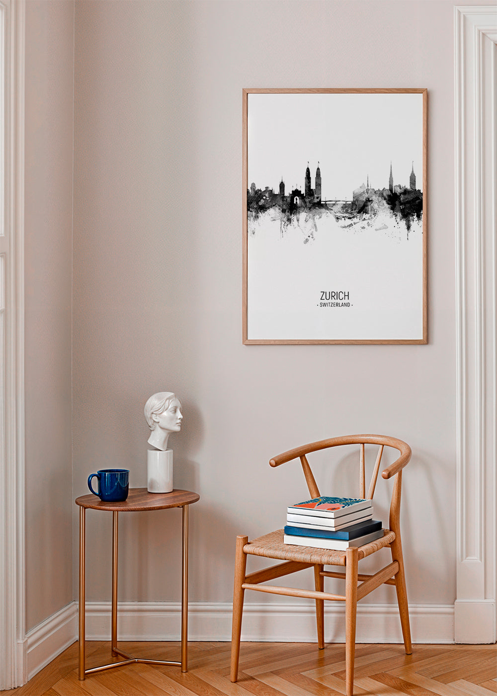 Zurich Skyline blanco y negro