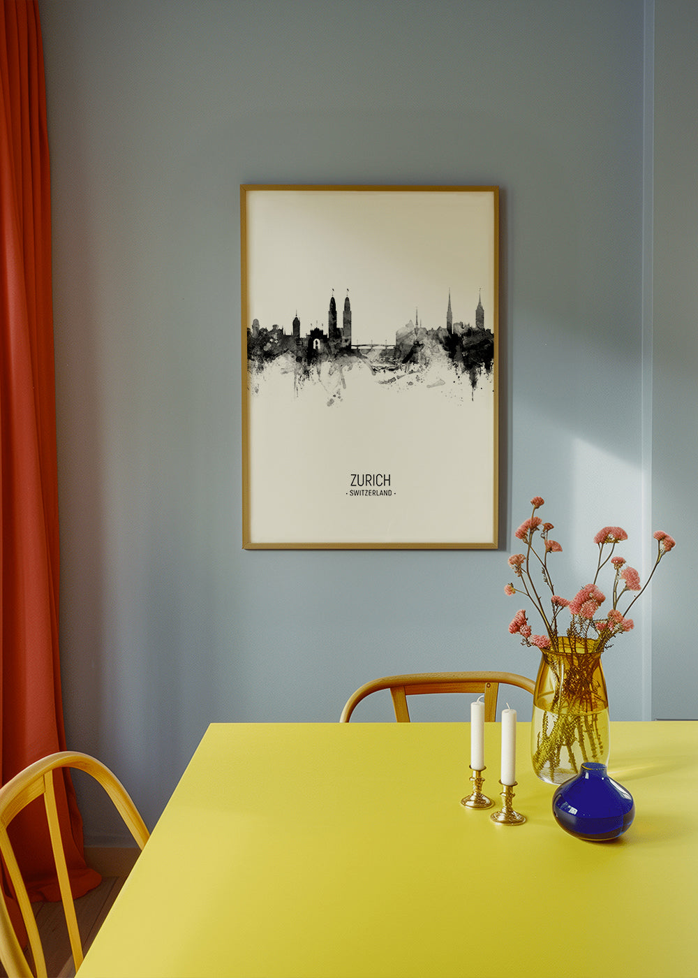 Zurich Skyline blanco y negro