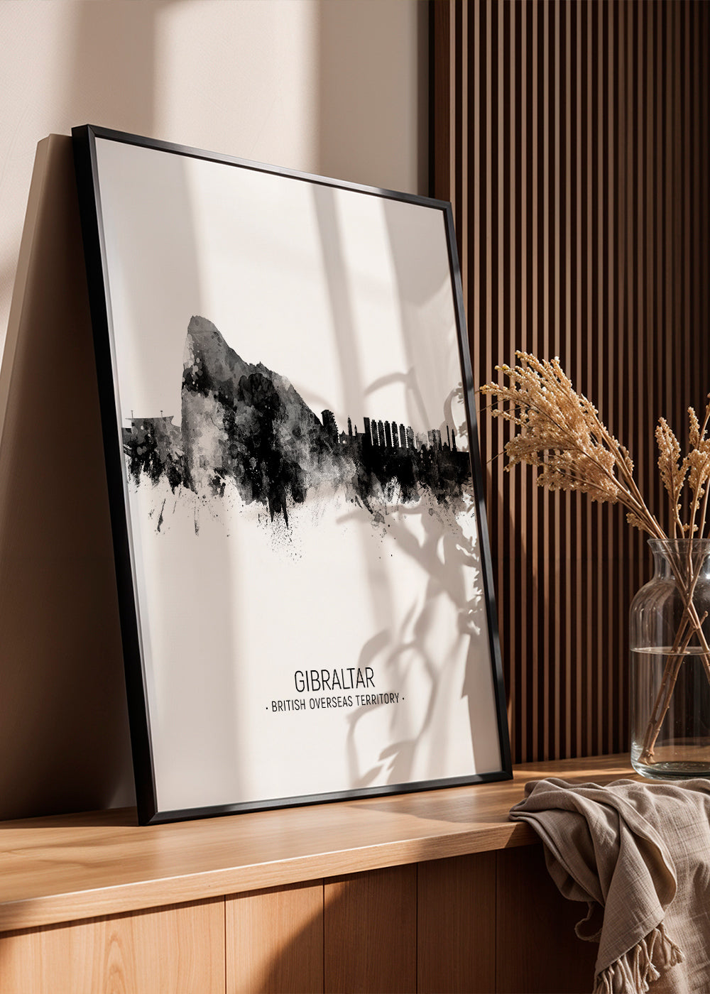 Gibraltar Skyline blanco y negro