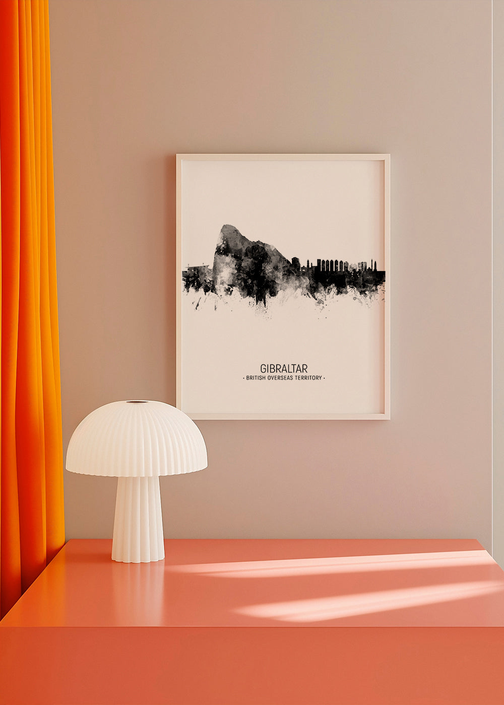 Gibraltar Skyline blanco y negro