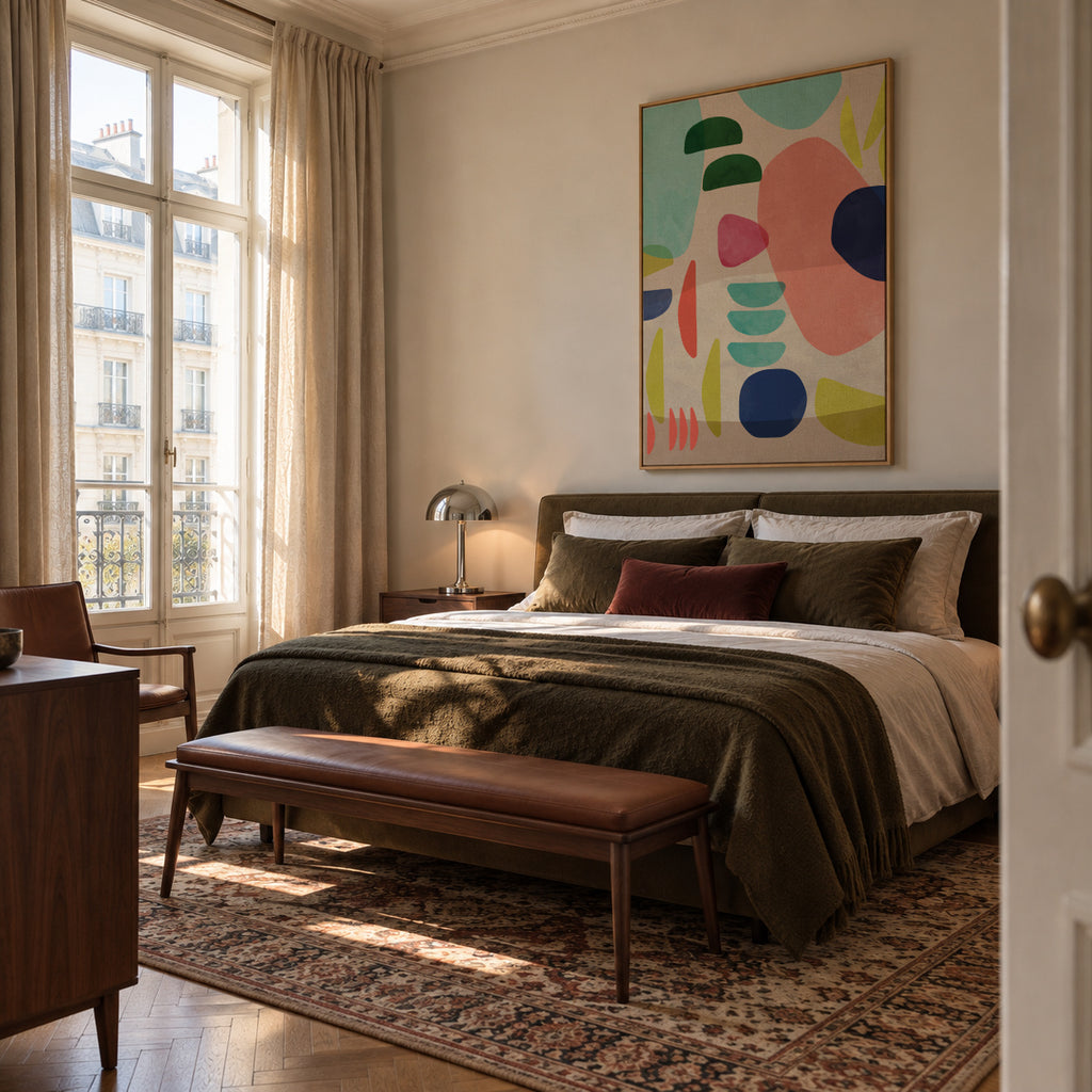 Organic Bold Shapes - Framed canvas in an interior