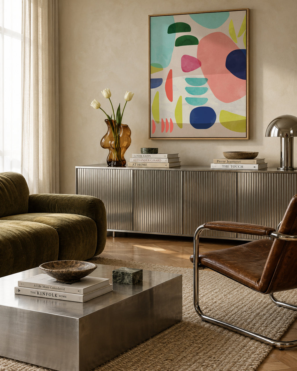 Organic Bold Shapes - Framed canvas in an interior