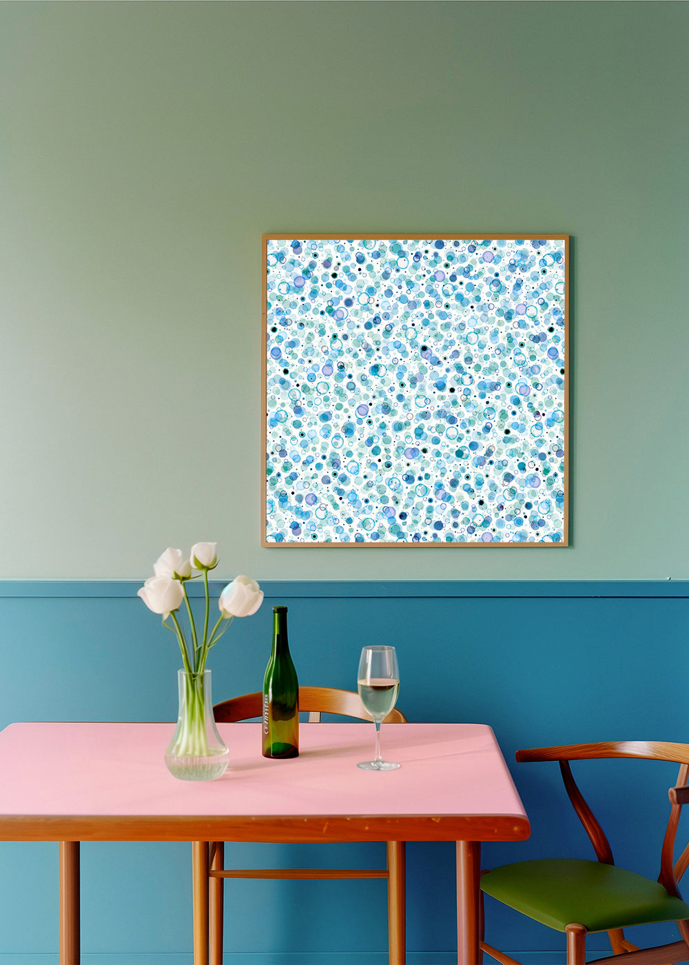 Cosmic Bubbles Blue Cuadrado