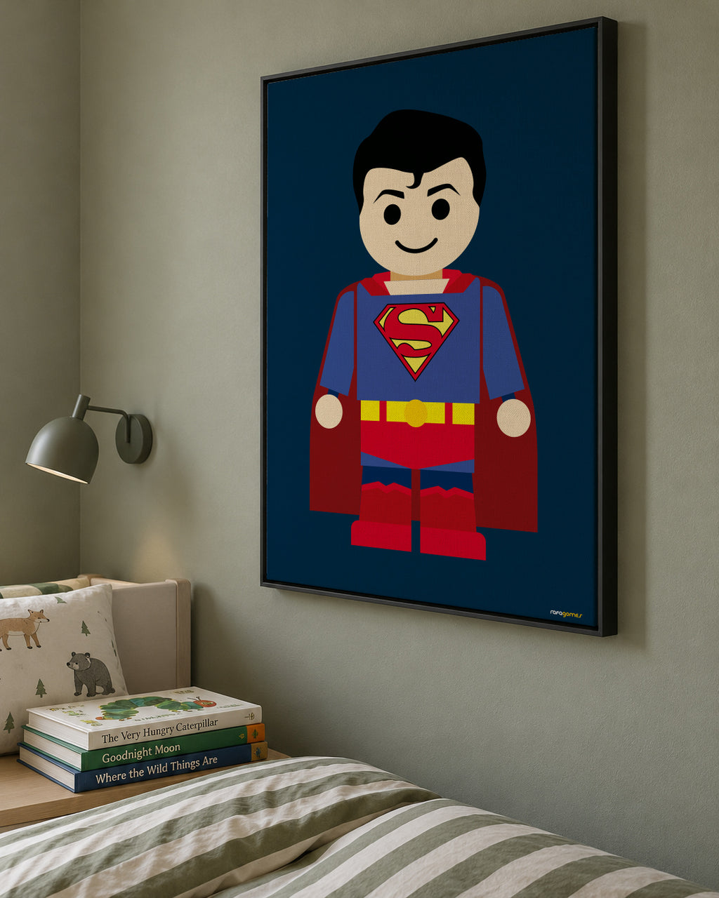 Toy Superman - Framed canvas in an interior