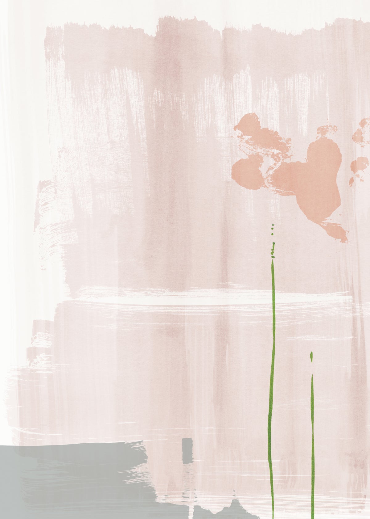 Soft pink abstract painting - Unframed art print
