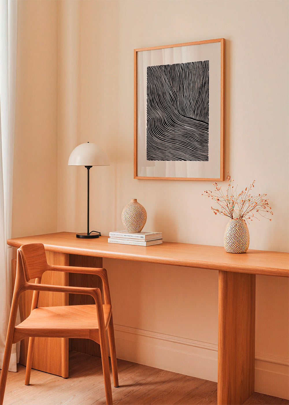 Stripes linocut Nº2 - Black and white