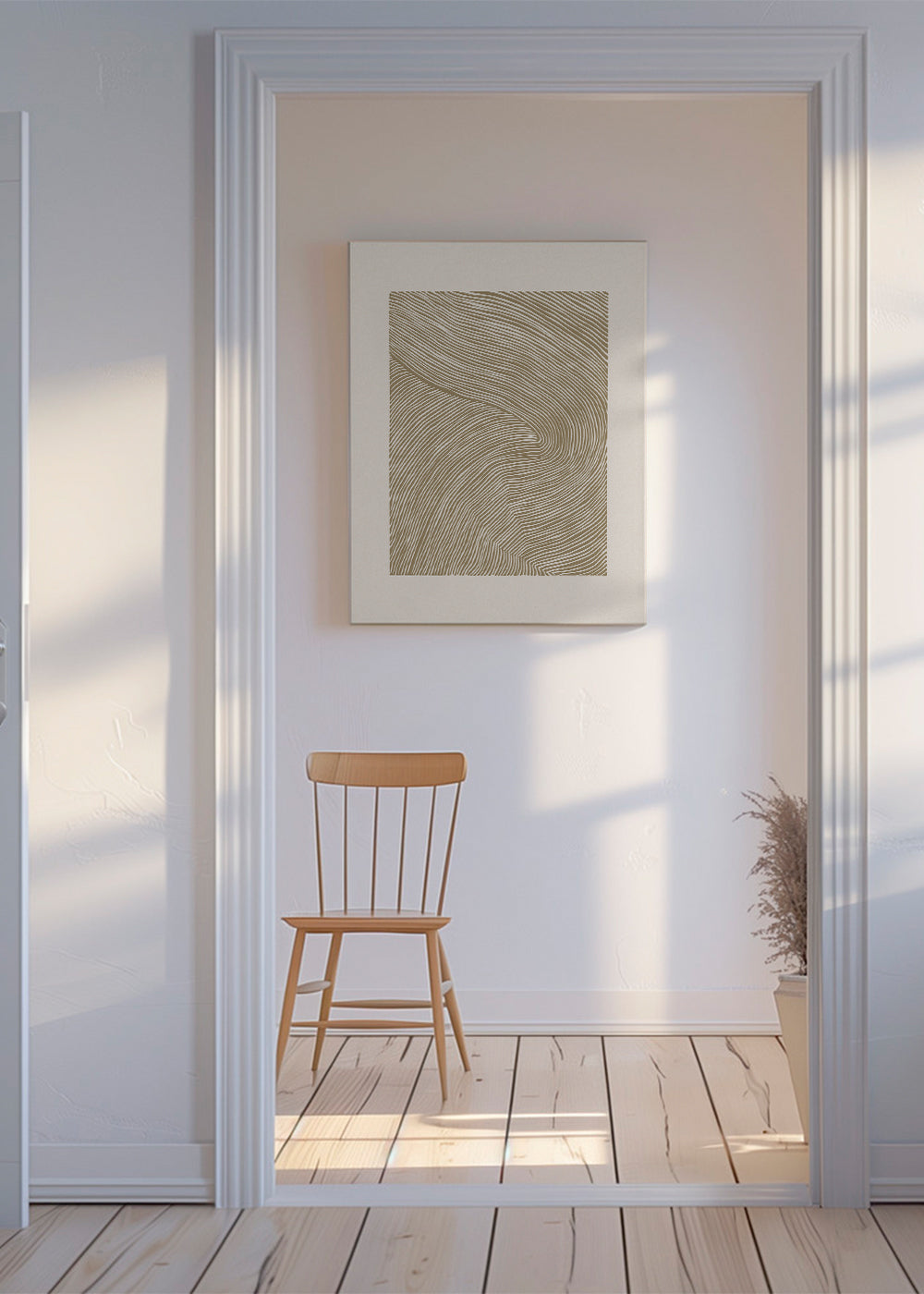 Stripes linocut Nº4 - Ochre