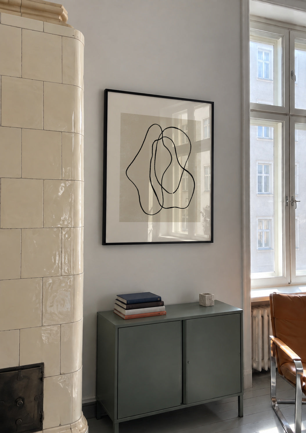Pencil scribble Nº3 - Framed poster in an interior