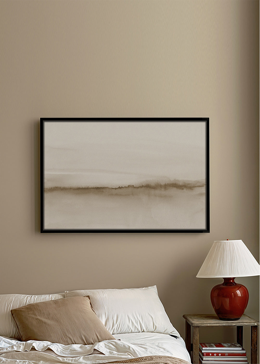 Watercolor landscape N 47 Beige tones