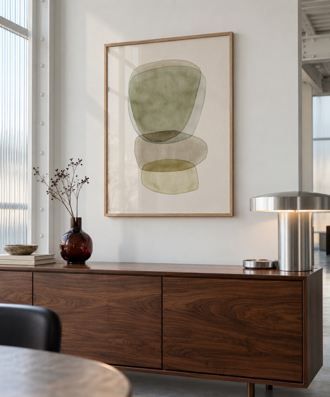 Watercolor abstraction 2 - Framed poster in an interior