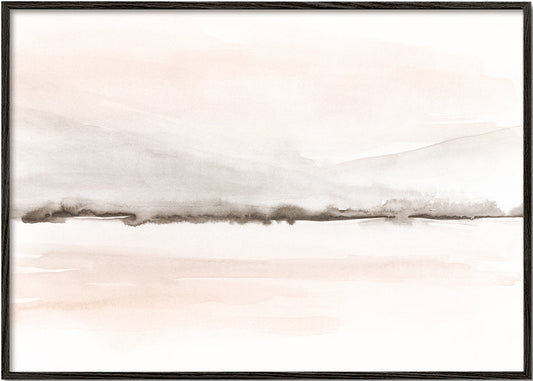 Watercolor landscape N 48 Coral & Warm Gray