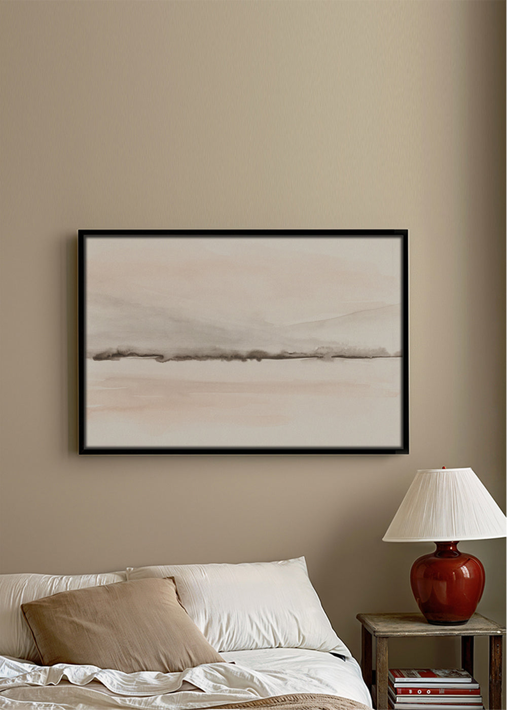 Watercolor landscape N 48 Coral & Warm Gray