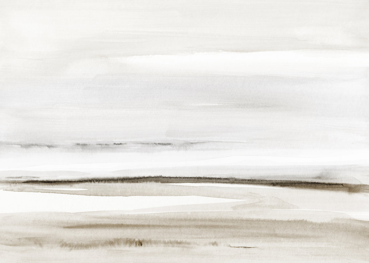 Watercolor shore in neutral colors - Unframed art print