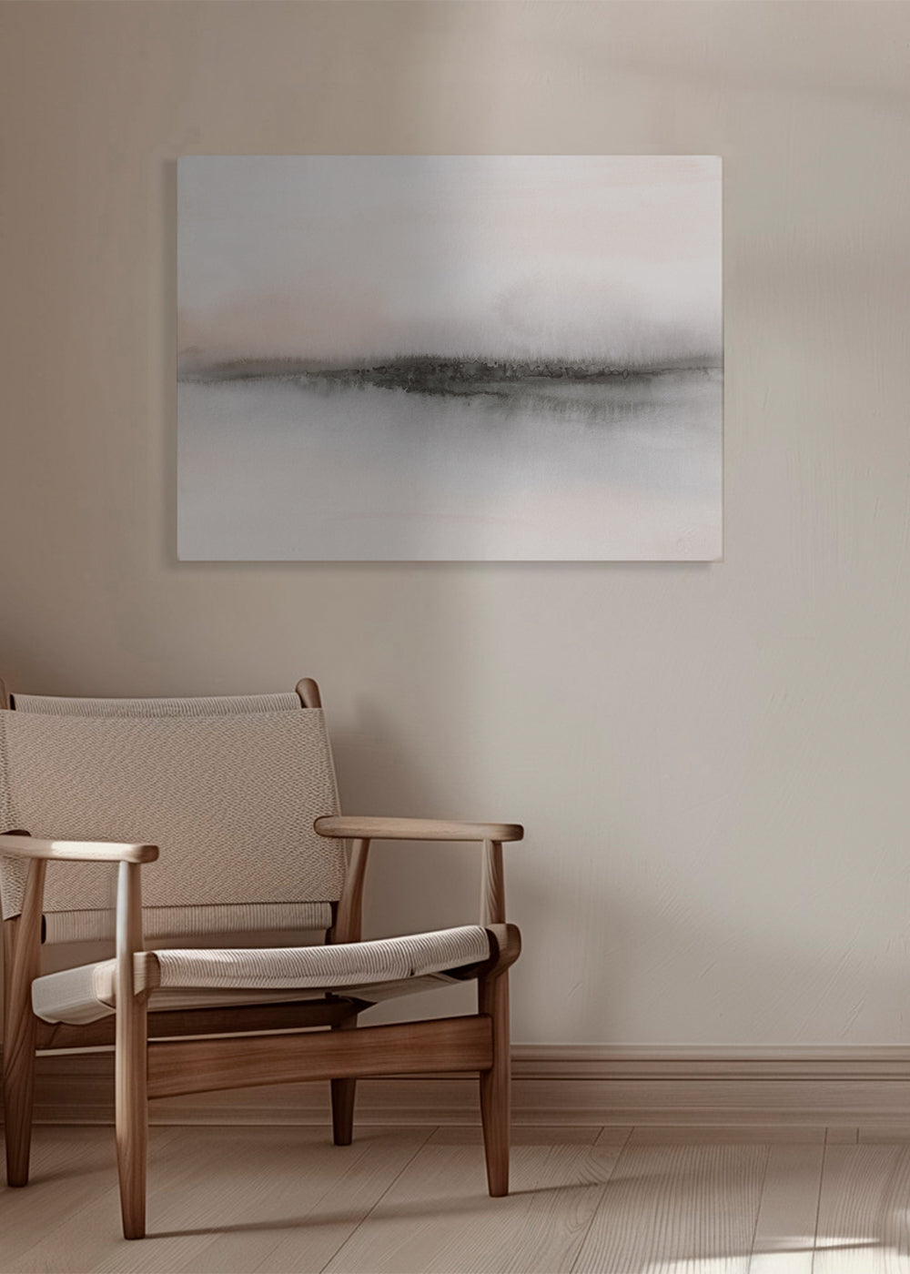Abstract minimalist landscape in soft tones