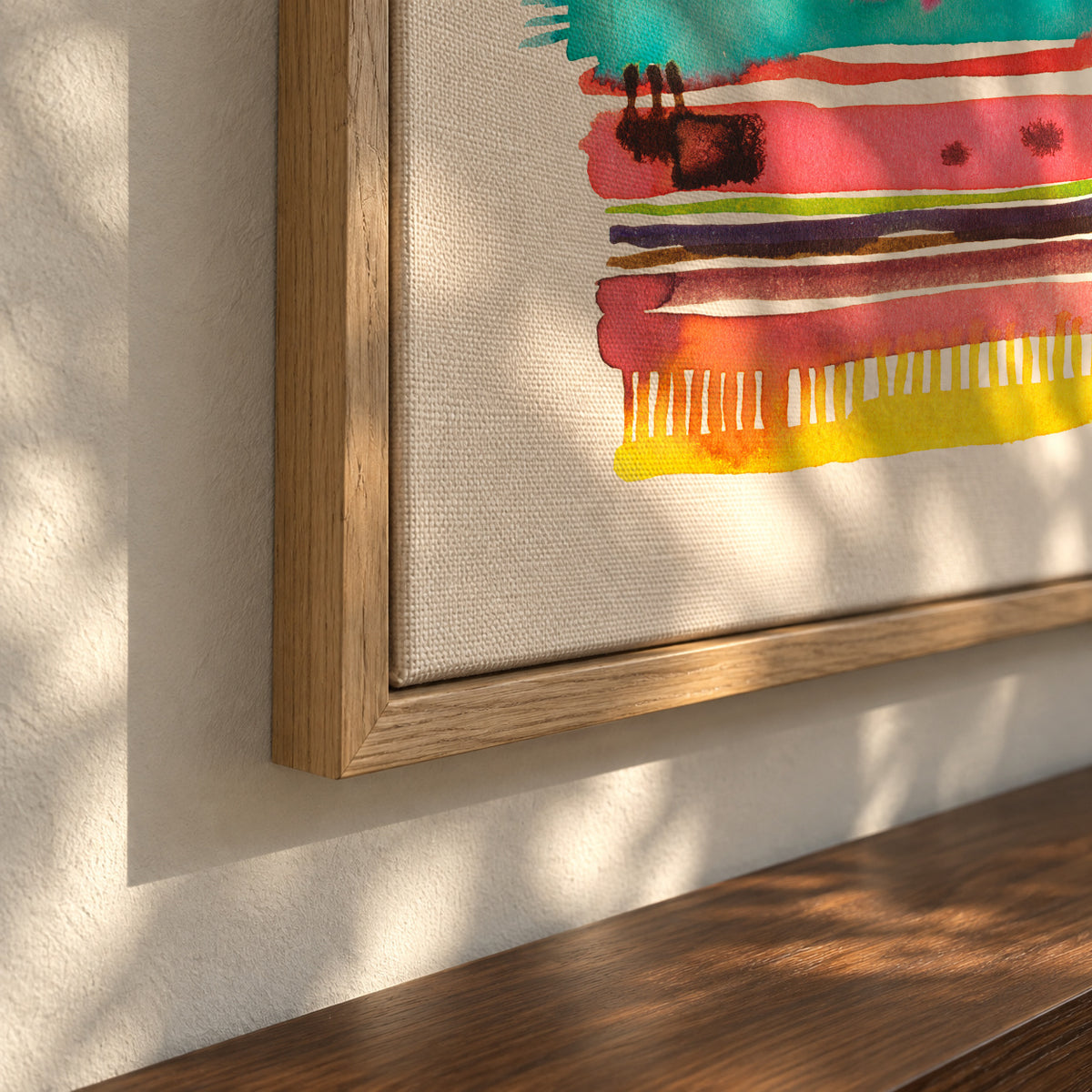 Watercolor Boho Nomadic Lines 2 - Framed canvas detail