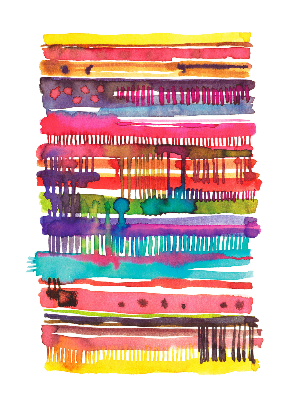 Watercolor Boho Nomadic Lines 2 - Unframed art print