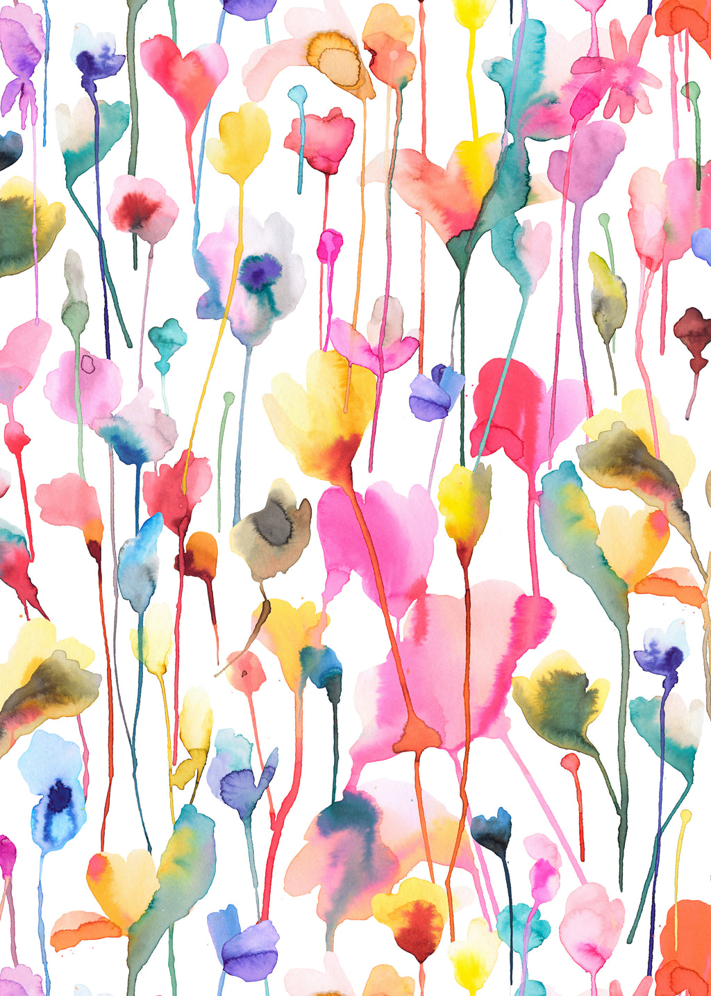 Wild Rustic Flowers Colorful - Unframed art print