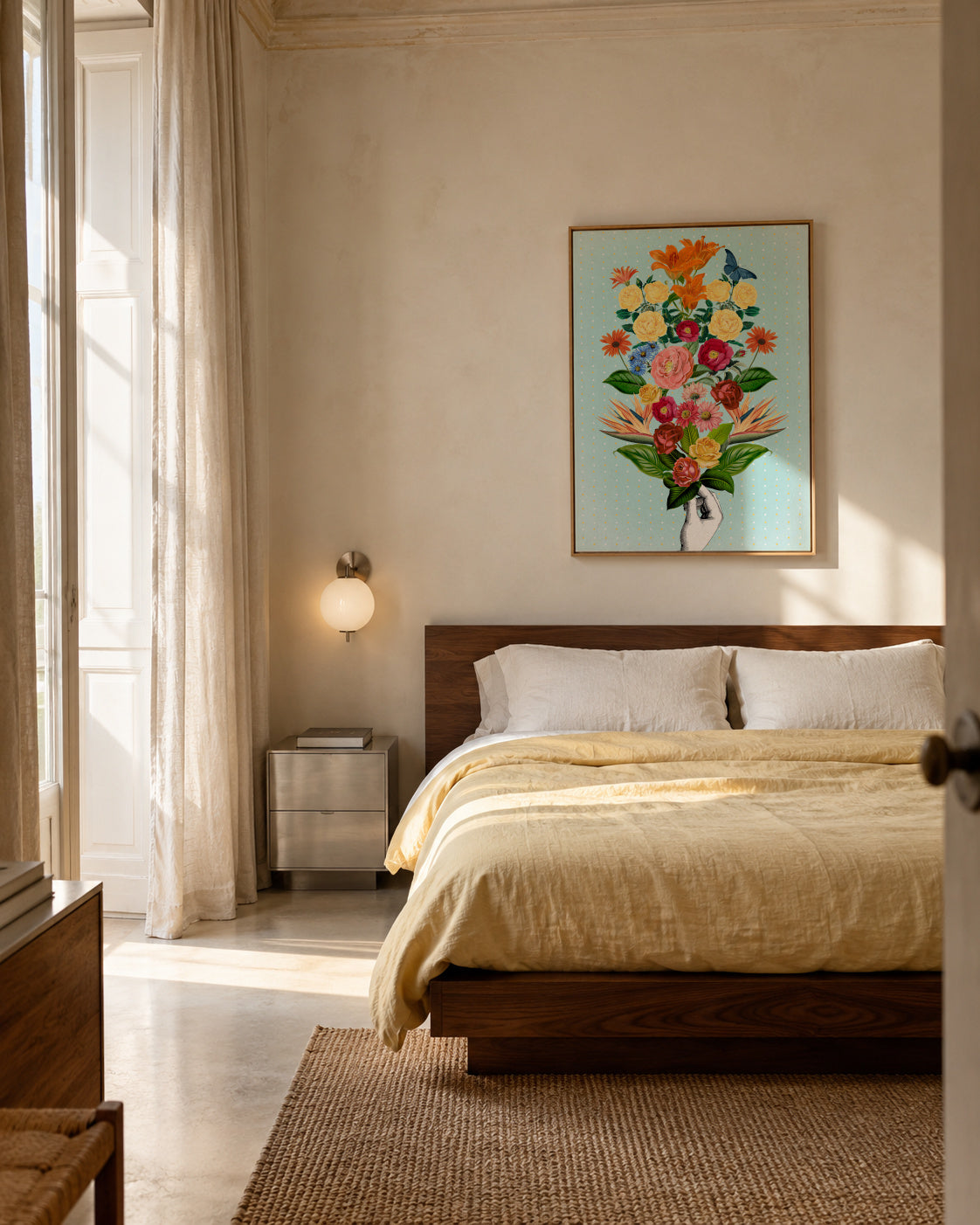 Botanical Blue - Framed canvas in an interior