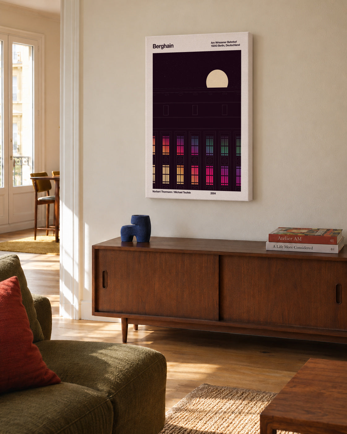 Berghain Night - Unframed canvas in an interior
