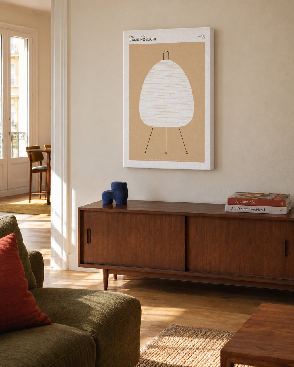 Noguchi - Akari 1A - Unframed canvas in an interior