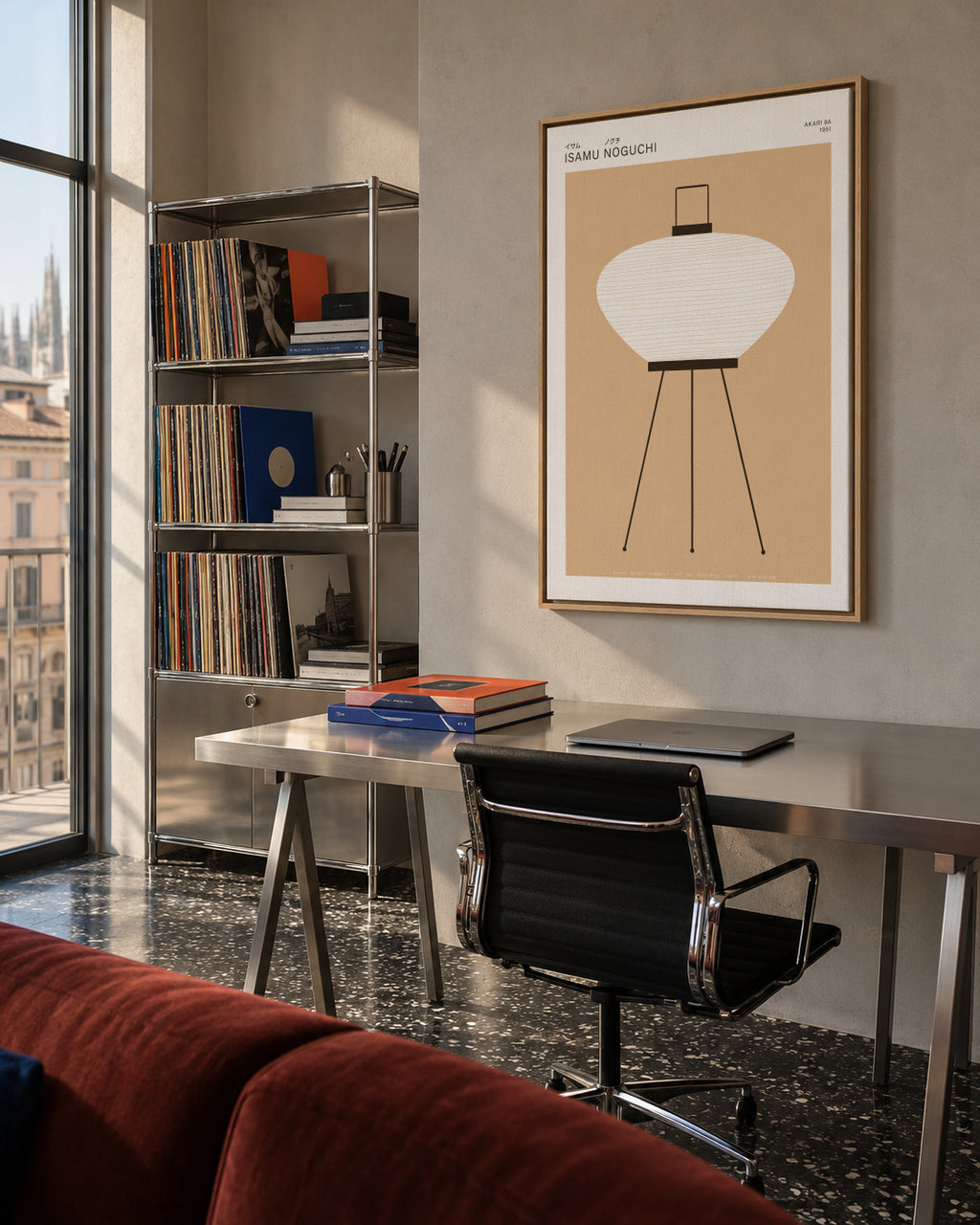 Noguchi - Akari 9A - Framed canvas in an interior
