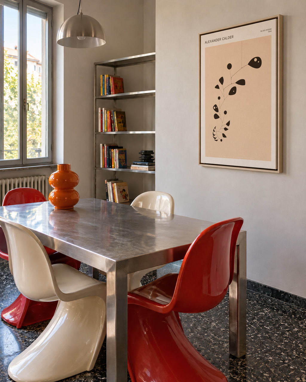 Alexander Calder - Black Widow - Mobile - Framed canvas in an interior