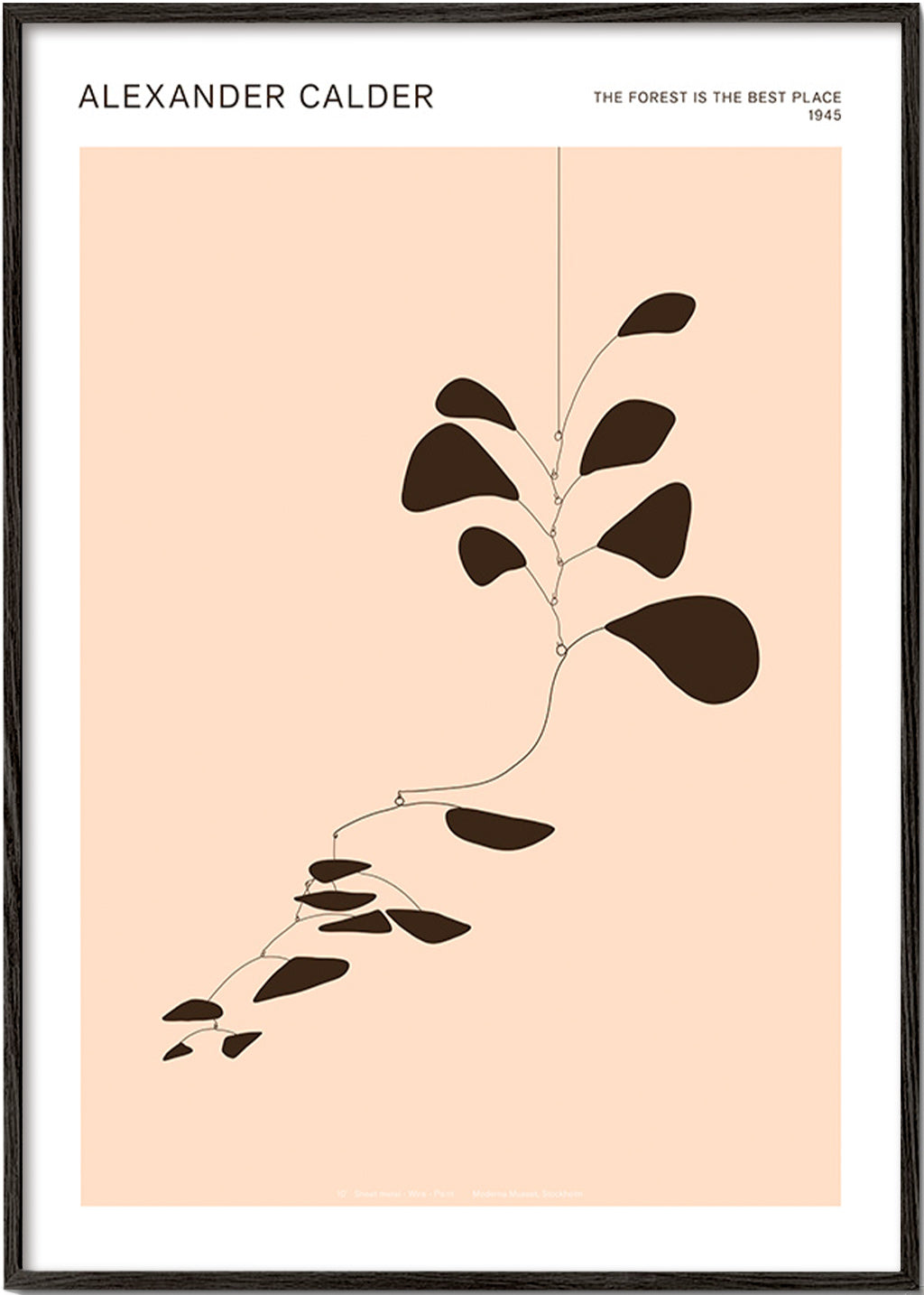 Botanischer Druck: Calder-Mobile mit schwarzen Blättern