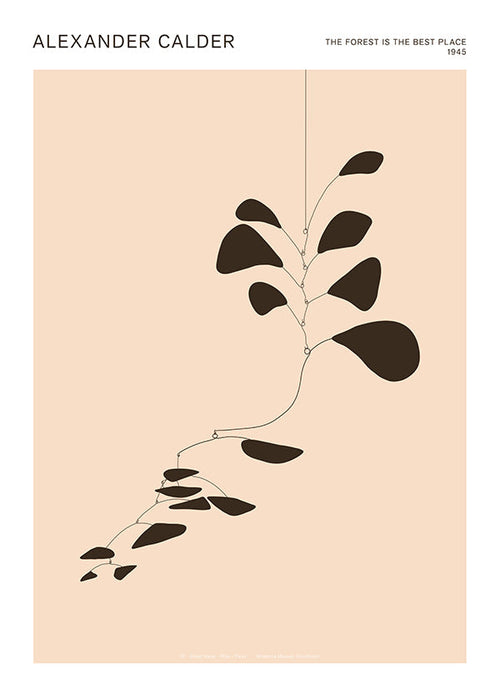 Botanischer Druck: Calder-Mobile mit schwarzen Blättern