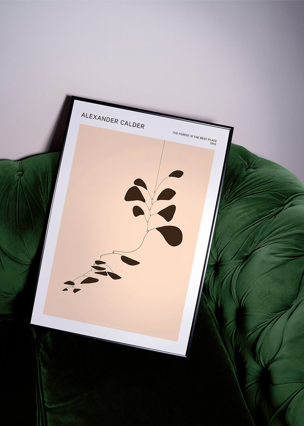Botanischer Druck: Calder-Mobile mit schwarzen Blättern