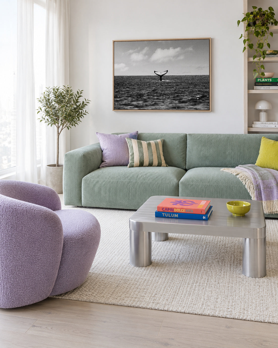 Whale Tail - Framed canvas in an interior