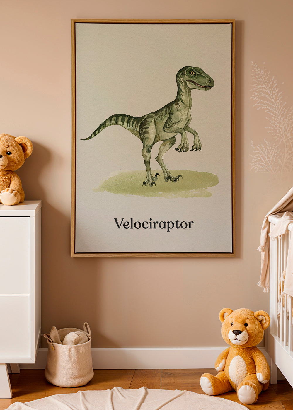 Kunstwerk Velociraptor für Kinder
