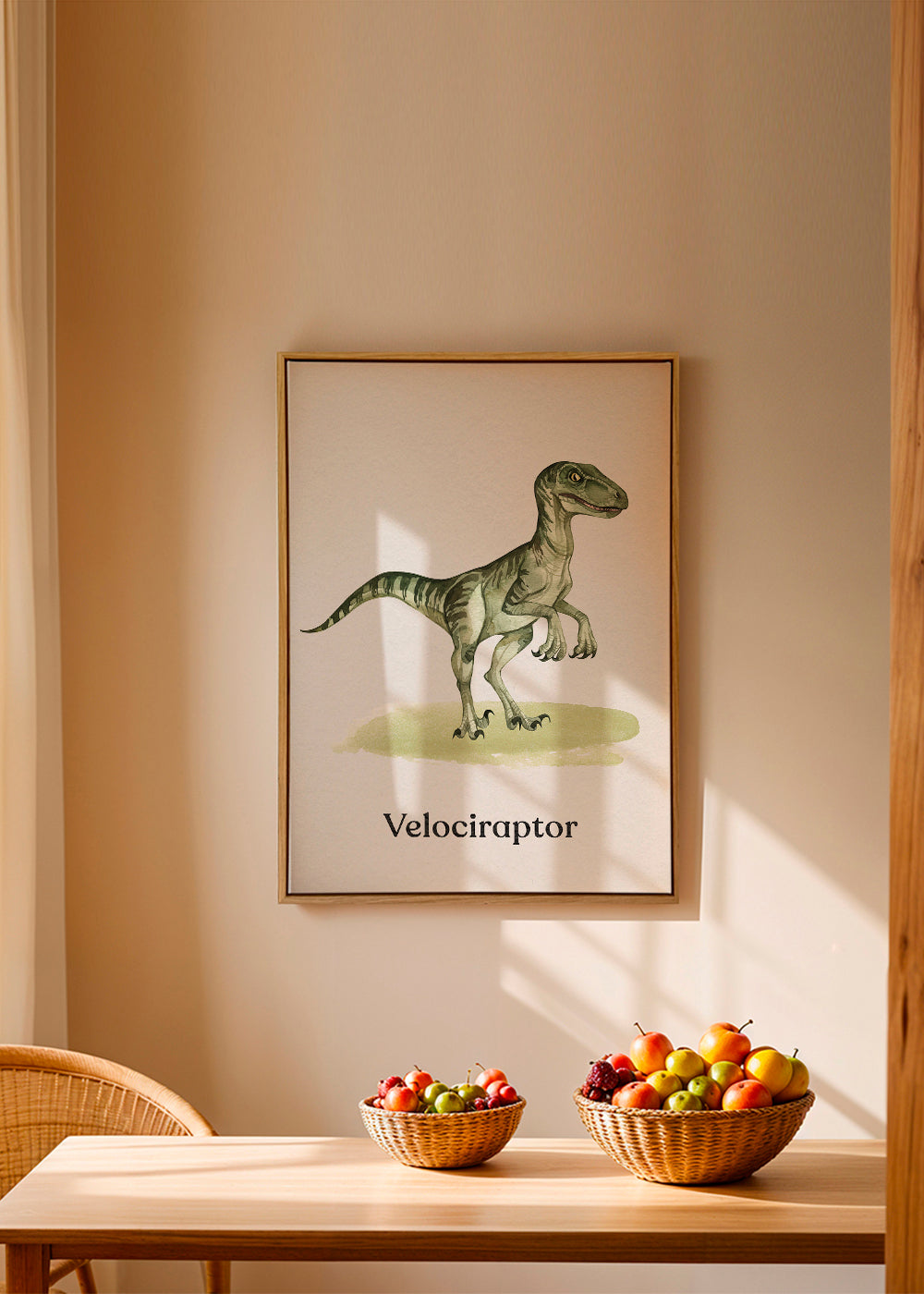 Kunstwerk Velociraptor für Kinder