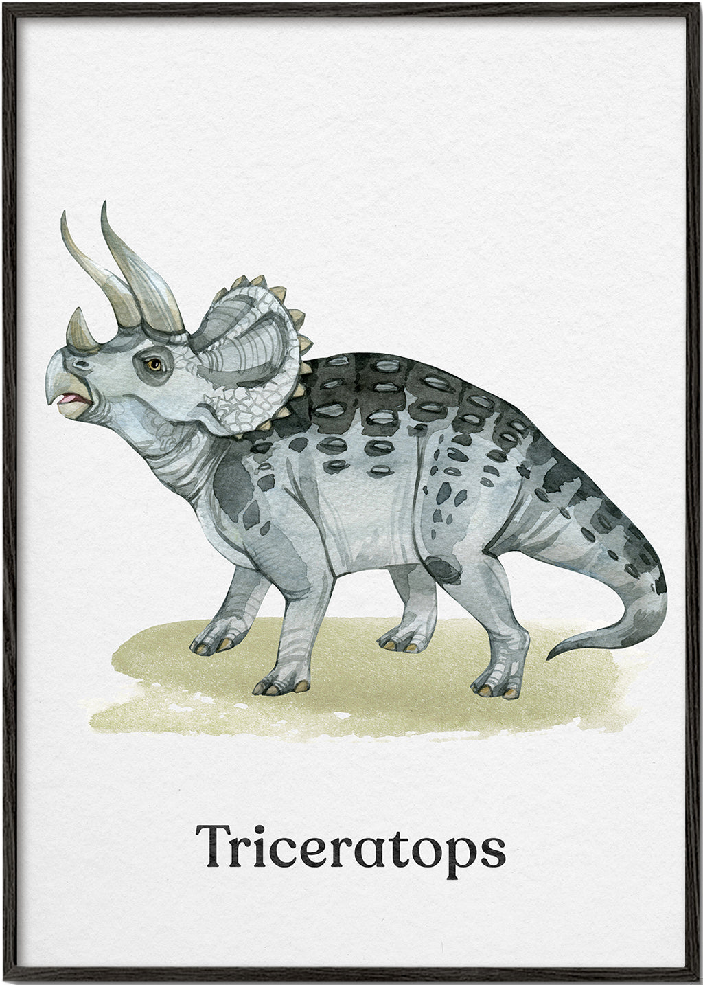 Kunstwerk Triceratops Aquarell-Illustration