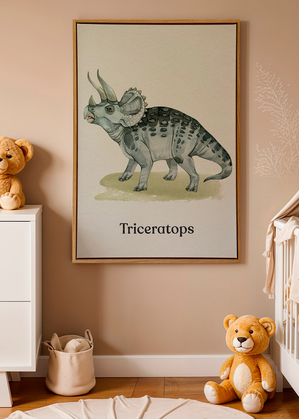 Kunstwerk Triceratops Aquarell-Illustration