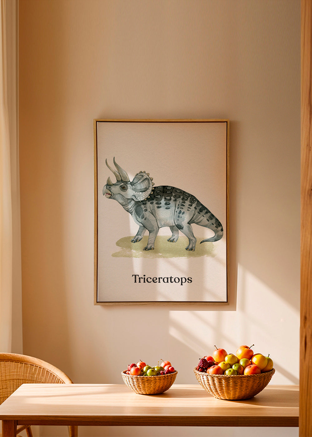Kunstwerk Triceratops Aquarell-Illustration