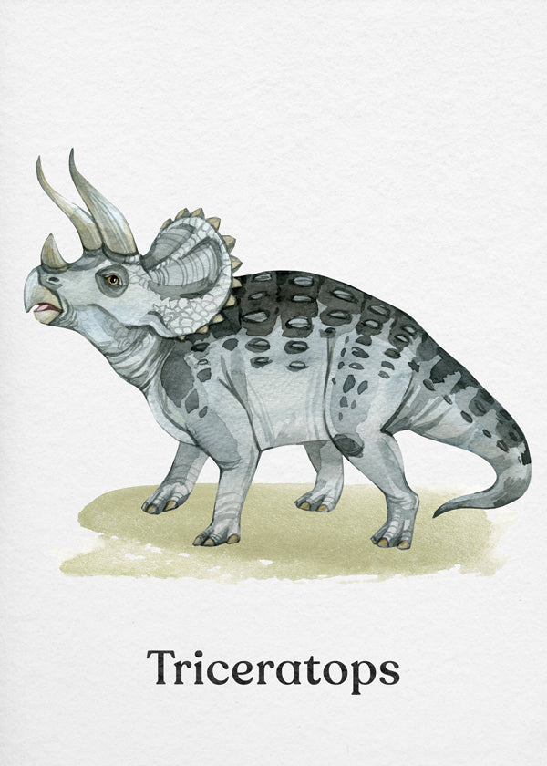 Kunstwerk Triceratops Aquarell-Illustration