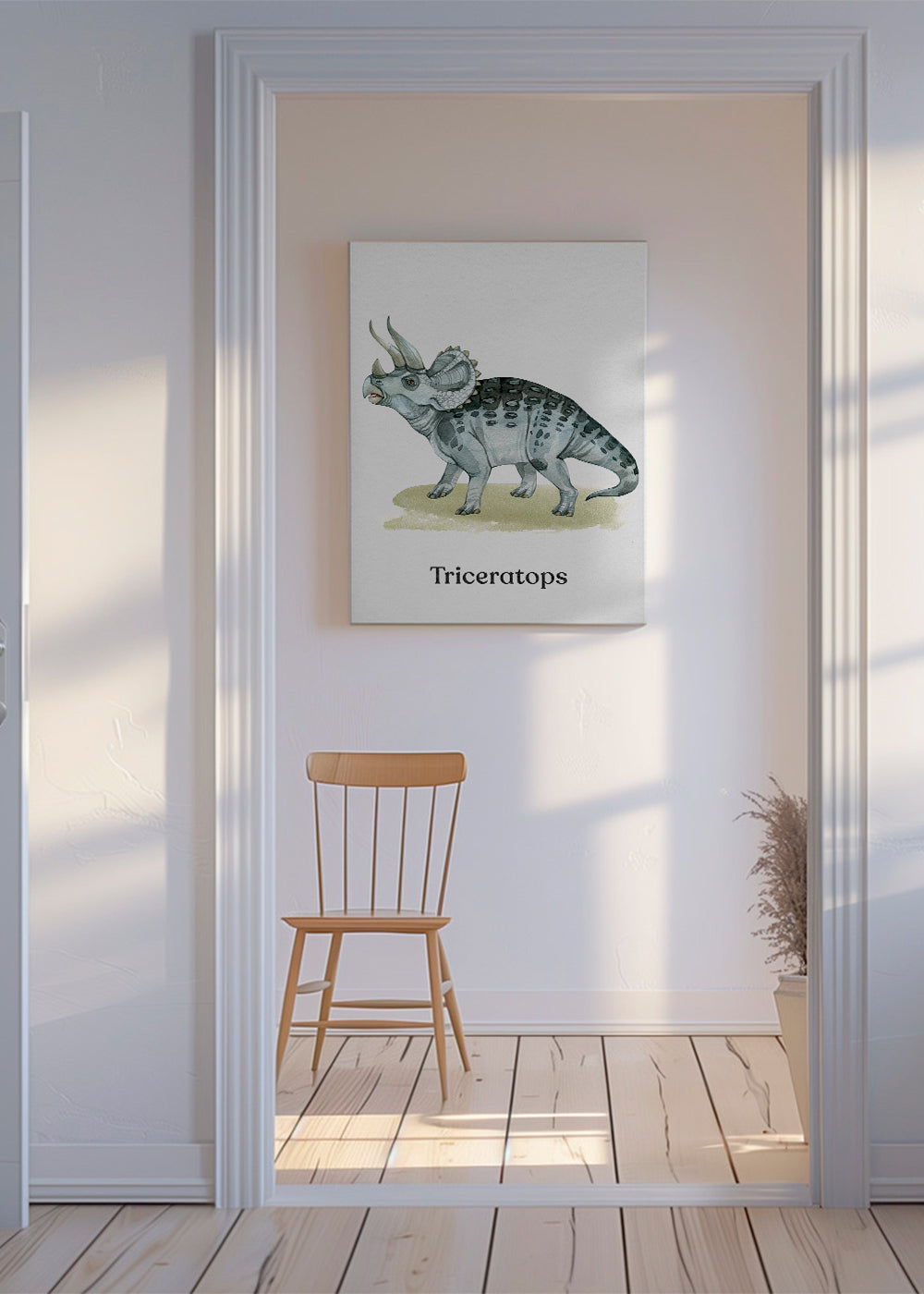 Kunstwerk Triceratops Aquarell-Illustration