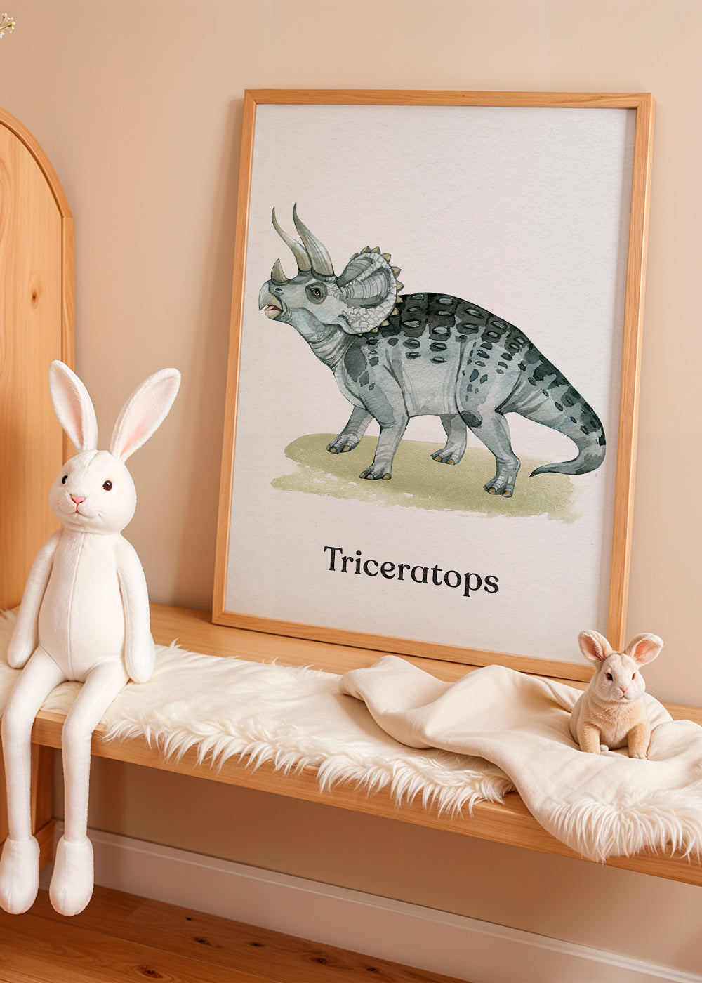 Kunstwerk Triceratops Aquarell-Illustration