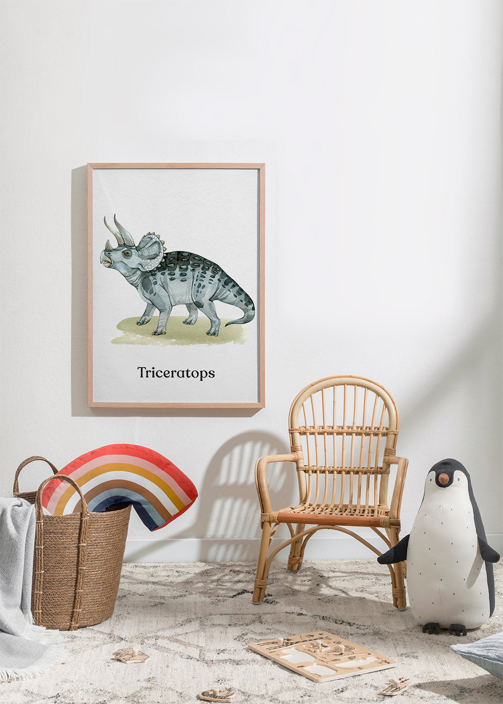 Kunstwerk Triceratops Aquarell-Illustration