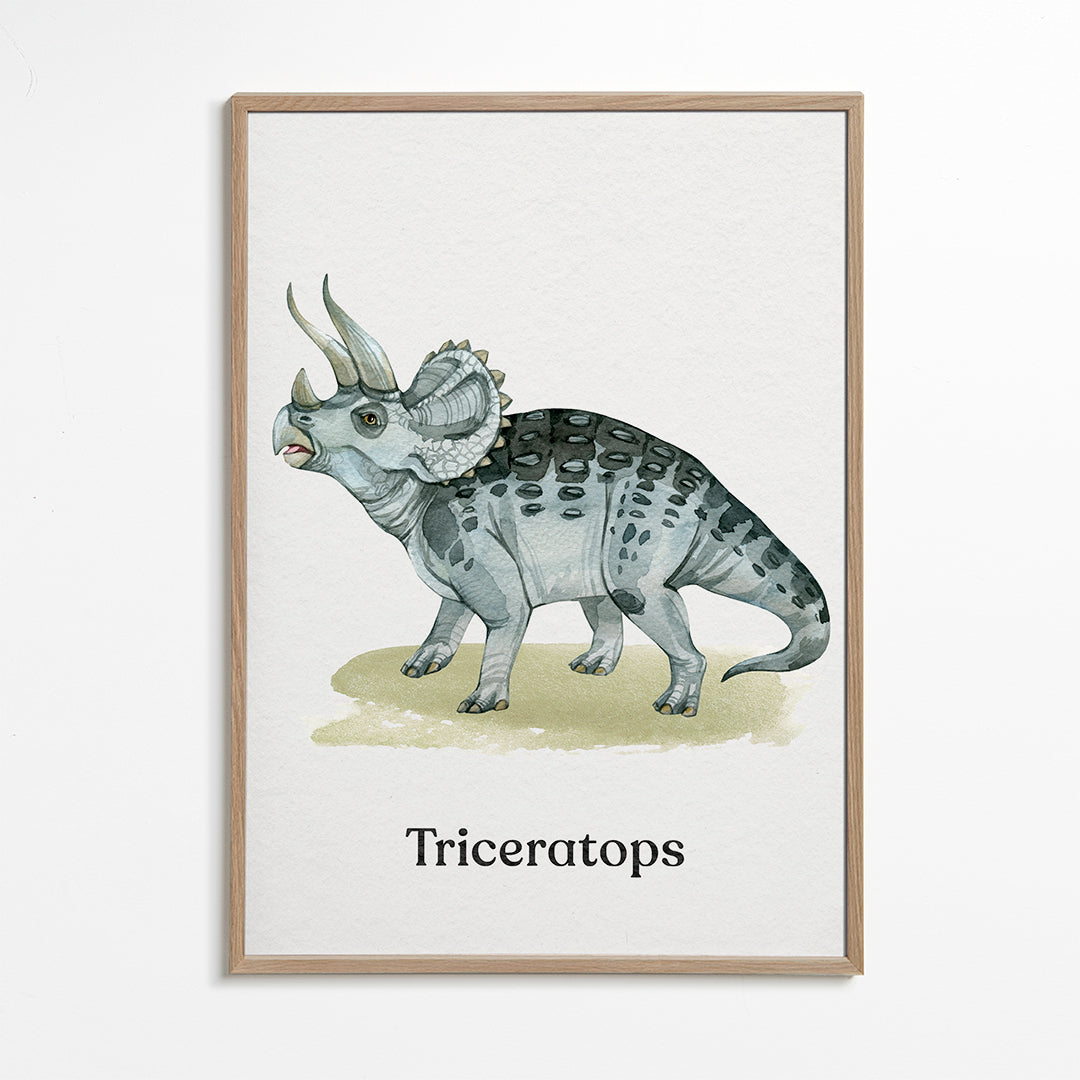 Kunstwerk Triceratops Aquarell-Illustration