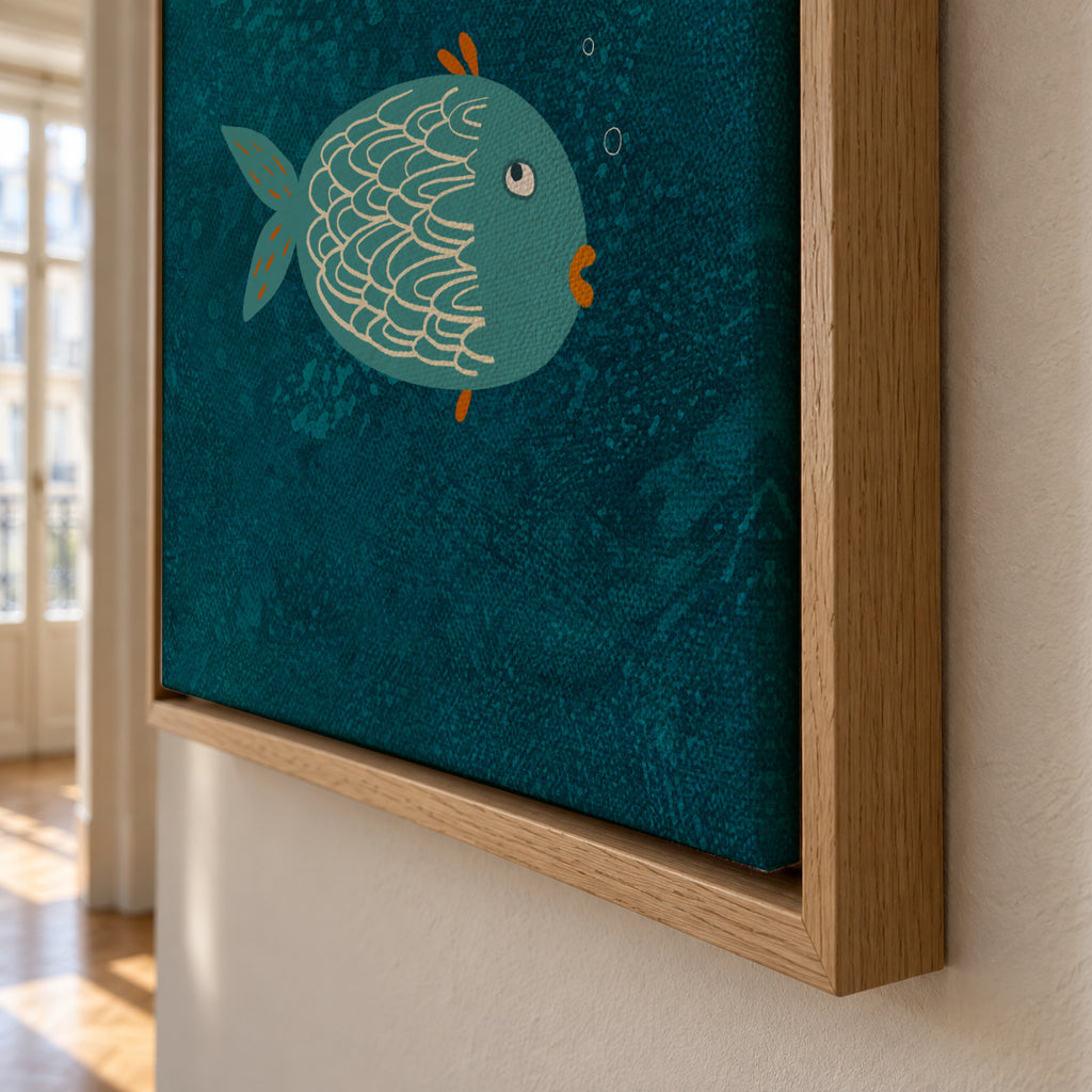 Suspicious Fish - Framed canvas detail