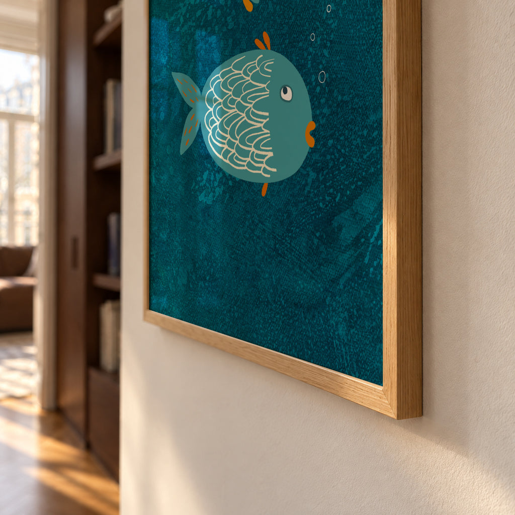 Suspicious Fish - Framed poster detail