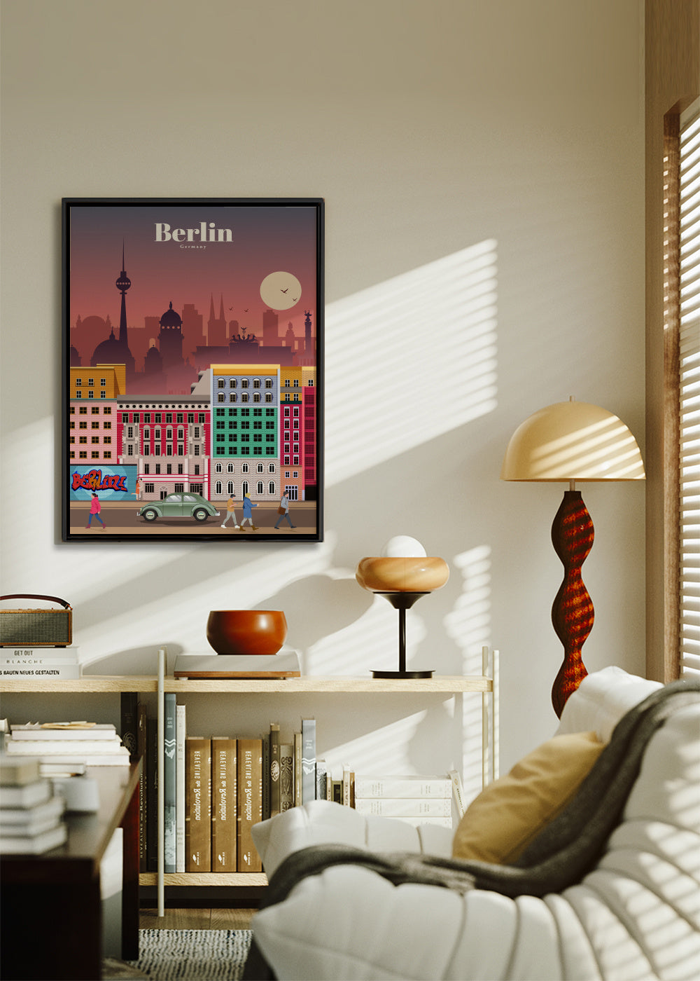 Travel to Berlin - Framed canvas in an interior