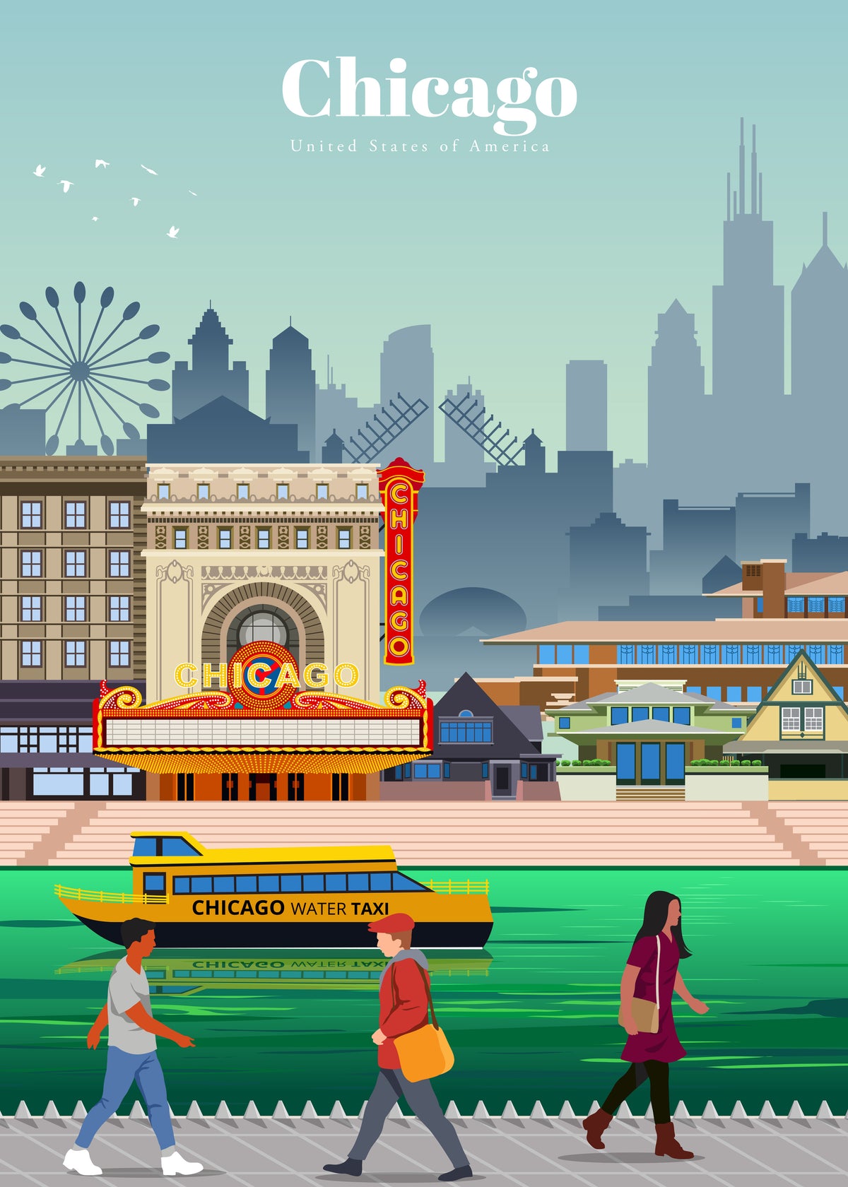 Travel to Chicago - Unframed art print